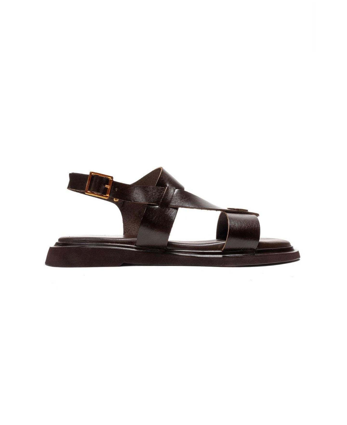 Женские сандалии Forever & Always Shoes Quella Leather Buckle, цвет: Коричневый — фото 2
