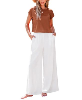 Women's Crew Neck Long Pants Set