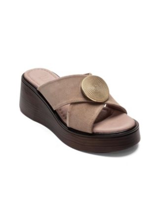 Women's Fianna Leather Cross Strap Platform Sandal