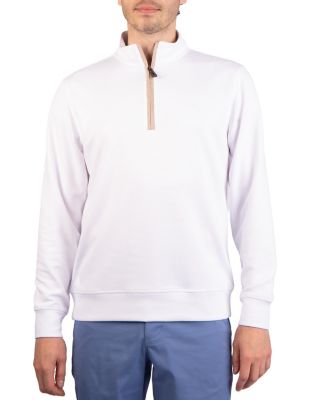 men Ottoman Quarter Zip with Suede Tipping