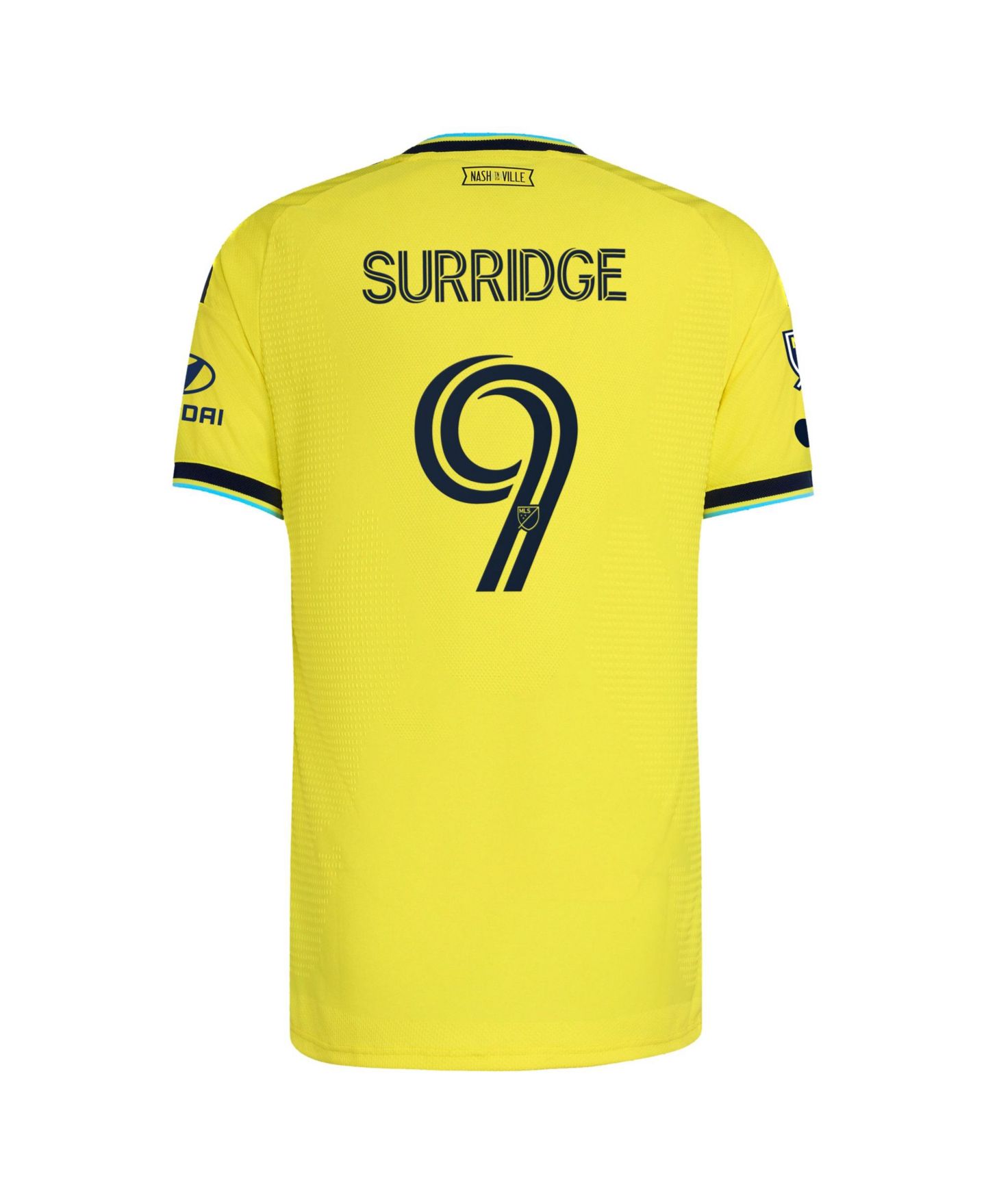 Мужские топы adidas Sam Surridge Yellow Nashville SC 2026 The Reverb Kit On-Field Authentic Patch Jersey — фото 2