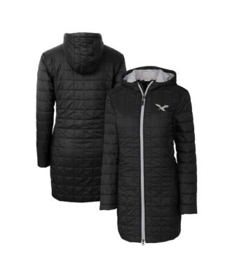 Women's Black Philadelphia Eagles Gridiron Classics Logo Rainier PrimaLoft Eco Insulated Hooded Long Coat