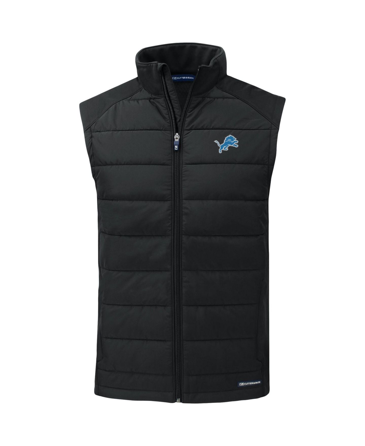 Мужской жилет Cutter & Buck Black Detroit Lions Primary Mark Evoke PrimaLoft Hybrid Eco Softshell Full-Zip Vest — фото 2
