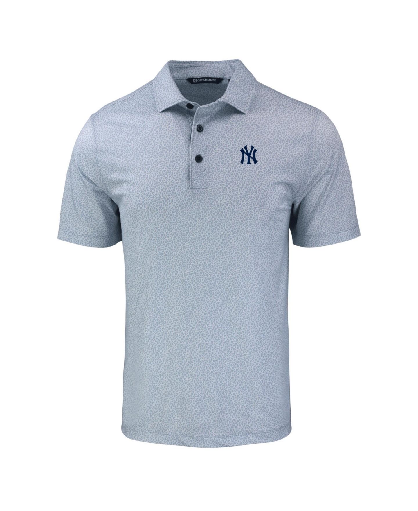 Мужское поло Cutter & Buck Gray New York Yankees Pike Eco Pebble Print Stretch Polo Shirt — фото 2
