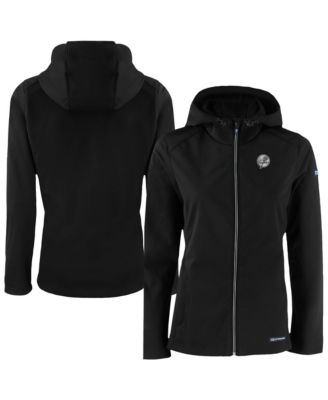 Women's Black New York Yankees Evoke Eco Softshell Full-Zip Hoodie Jacket