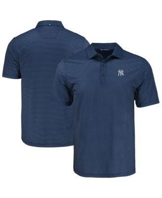 Men's Navy New York Yankees Big & Tall Pike Eco Shadow Check Print Polo Shirt