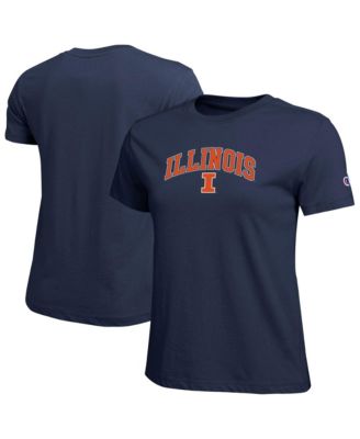 Women's Navy Illinois Fighting Illini Arched Over Logo T-Shirt