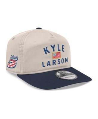 Men's Khaki/Navy Kyle Larson Flag 19TWENTY Adjustable Hat