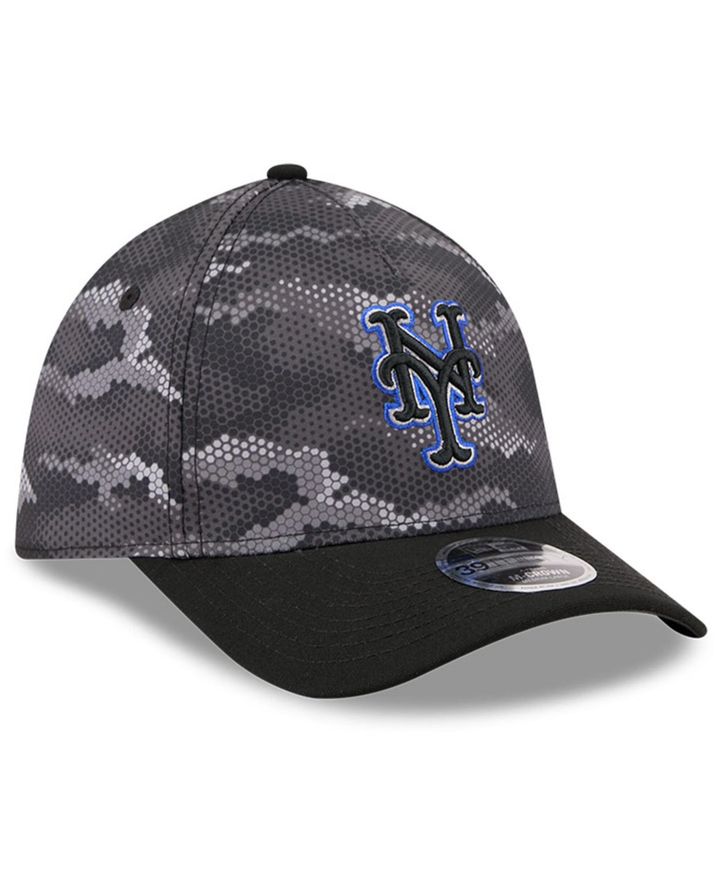 Мужская кепка New Era Black New York Mets Camo 39THIRTY A-Frame Flex Hat — фото 3