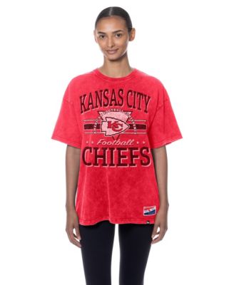Women's Red Kansas City Chiefs Throwback Oversized T-Shirt