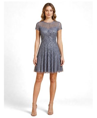 Women's Cap Sleeve Sequin Short Dress