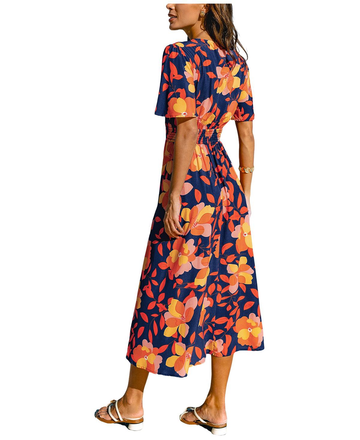 Cupshe Women's Sunset Petals Floral Maxi Beach Dress
