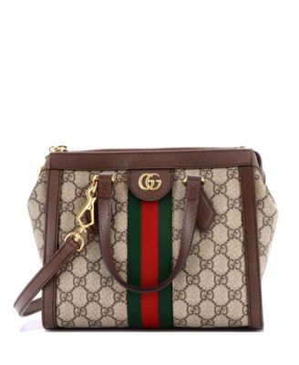 Small Ophidia Top Handle Tote GG Coated Canvas
