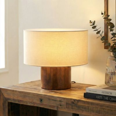 Oliver Modern Wood LED 3-Way Dimmable Table Lamp (10")