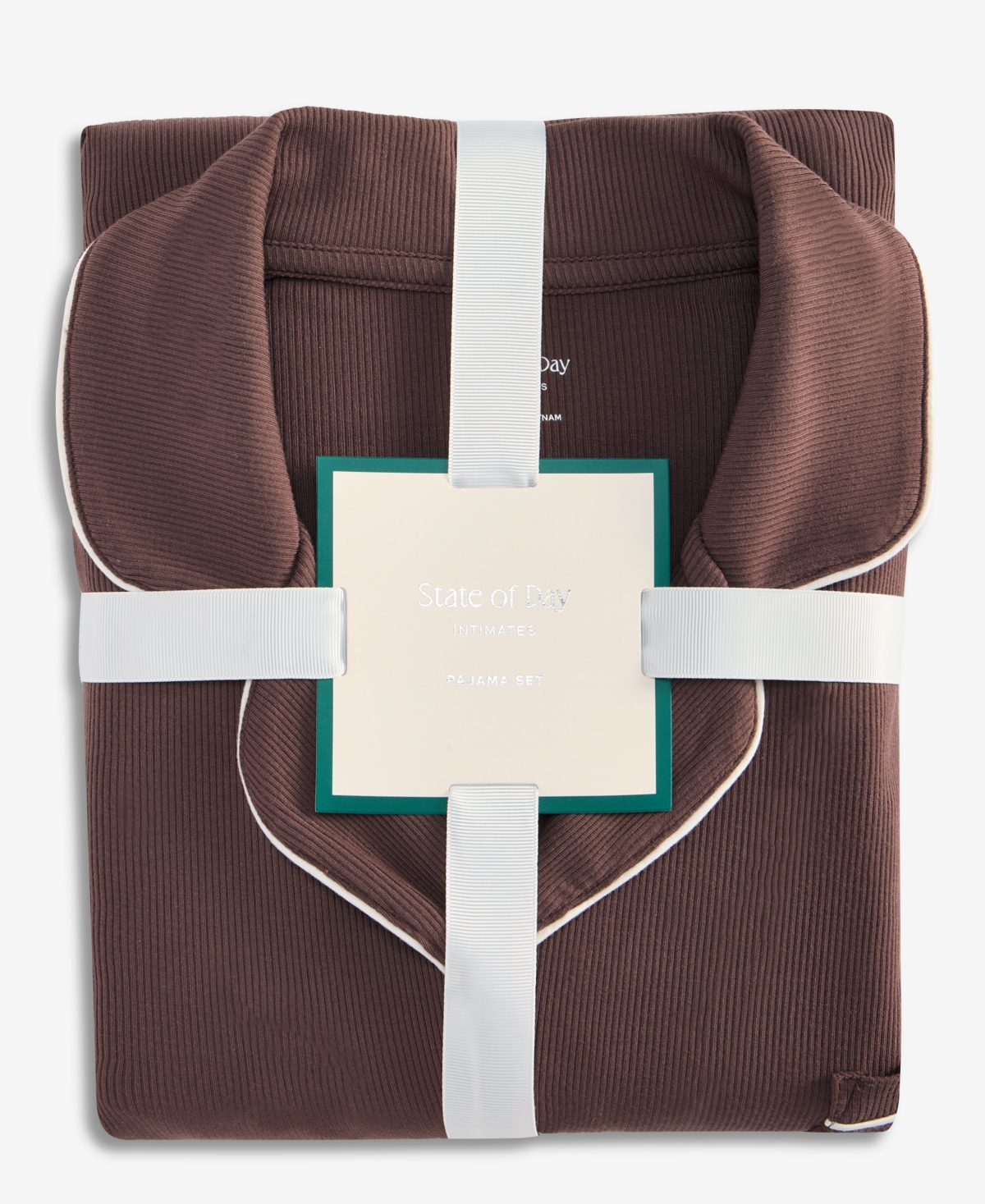 State of Day Women's 2-Pc. Packaged Ribbed Notched-Collar Pajamas Set Xs-3X, Created for Macy's