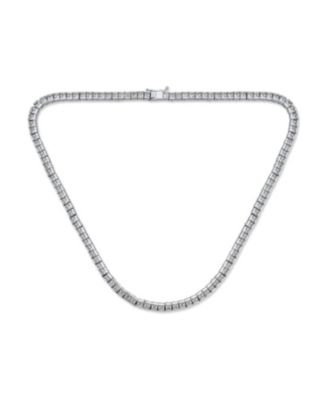 Cocktail Cubic Zirconia Princess Cut Channel Set Statement Tennis Necklace