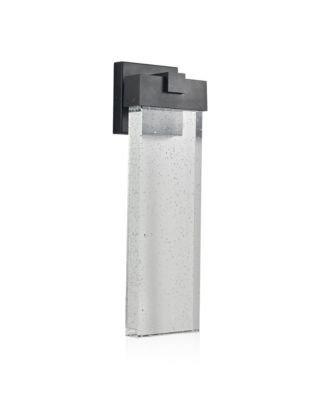1 Pack 18 Inch Black Outdoor LED Wall Light 12W Weatherproof Sconce with Bubble Crystal Up Down Lighting for Porch Patio Garden