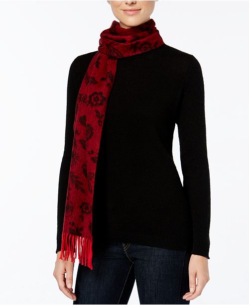 Charter Club Ditsy Floral Woven Cashmere Scarf, Created for Macy's