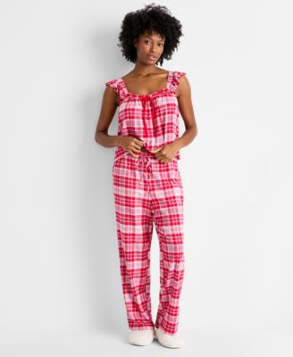 Women's Flannel Tank and Pant Pajama Set