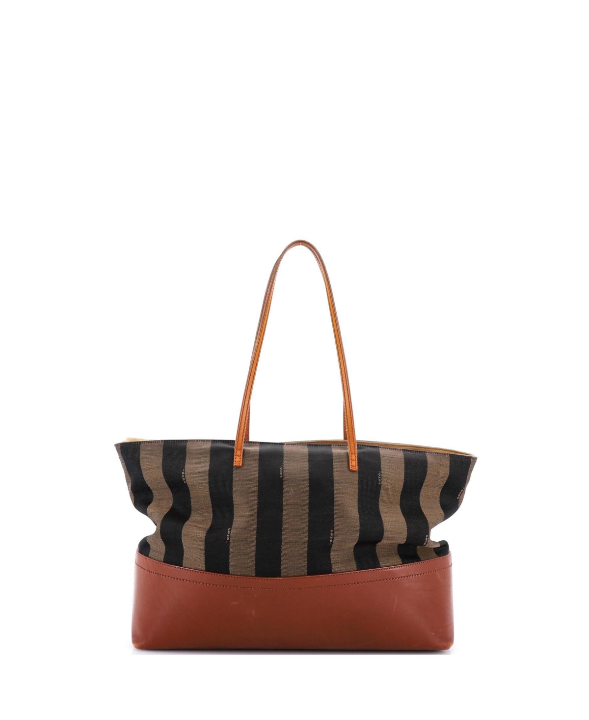 Pre-Owned Fendi Pequin Roll Tote Canvas and Leather