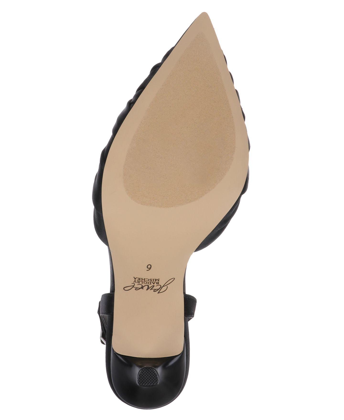 Женские туфли Jewel Badgley Mischka Zariel Slingback Dress Pumps, цвет: Чёрный атласный — фото 5