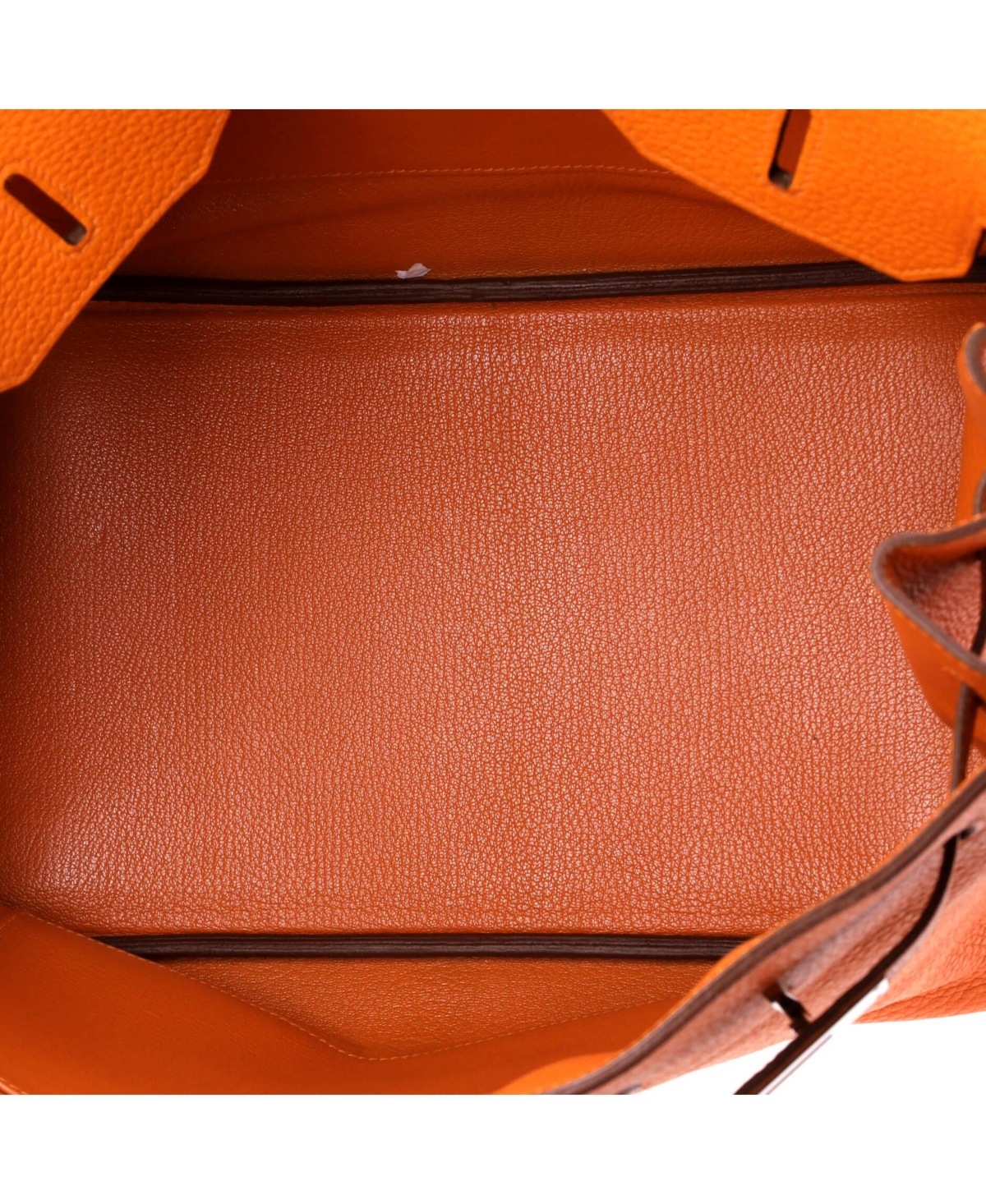 Pre-Owned HERMES Sirkin 35 Handbag Orange Clemence with Palladium Hardware