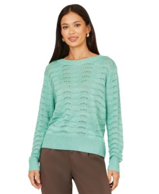 Women's Wave Metallic Thread Relaxed Jumper