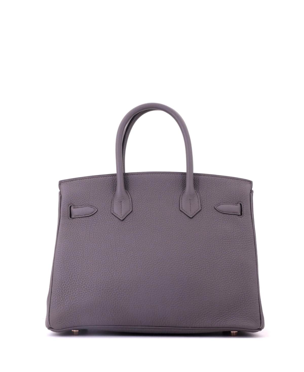 Pre-Owned HERMES Birkin 30 Handbag Grey Togo with Rose Gold Hardware