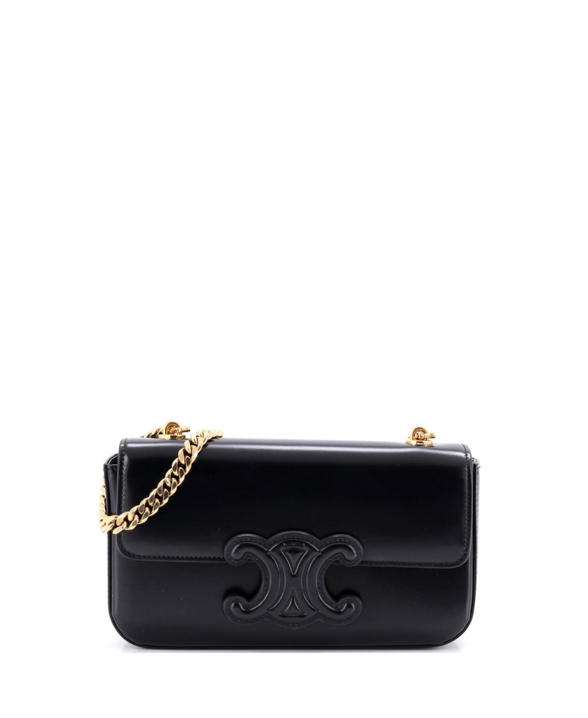 Pre-Owned Celine Small Triomphe Chain Shoulder Bag Leather