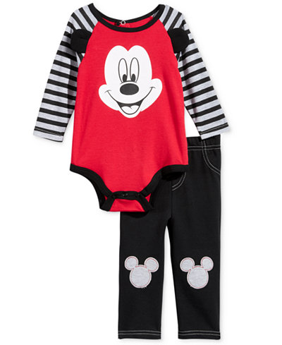 Nannette 2-Pc. Mickey Mouse Bodysuit & Pants Set, Baby Boys (0-24 months)