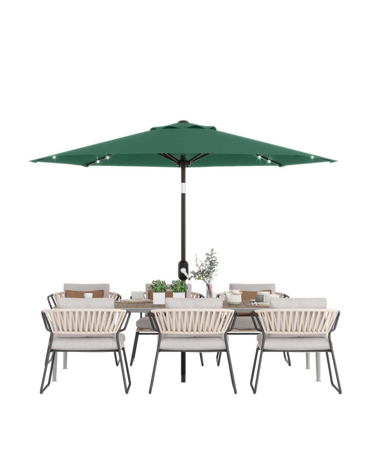gaomon 10feet Outdoor Patio Umbrella, Table Umbrella with Solar Lights for Yard, Deck,
