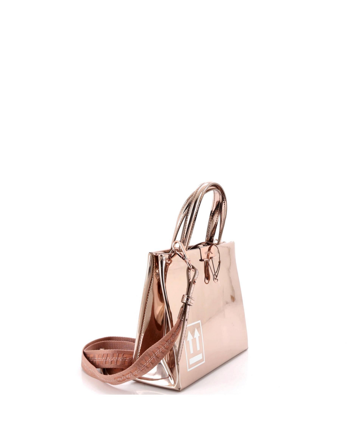 Pre-Owned Off White Mini Box Tote Printed Patent