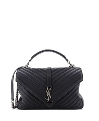 Large Classic Monogram College Bag Matelasse Chevron Leather