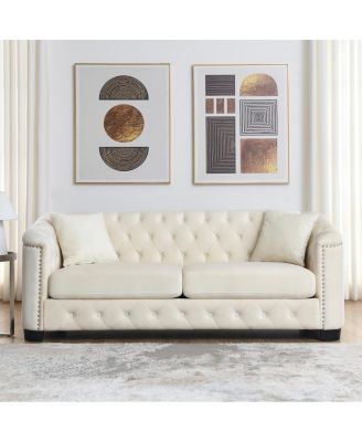  Modern Chesterfield Velvet Sofa, Tufted
