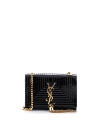 Small Classic Monogram Tassel Crossbody Bag Quilted Patent