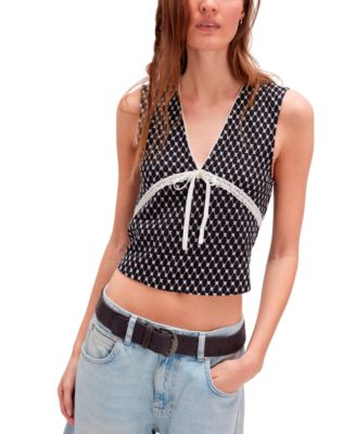 Women's Good Graces V-Neck Cropped Tank Top