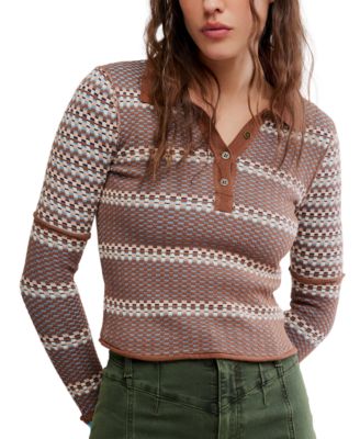 Women's Level Up Long-Sleeve Henley Top