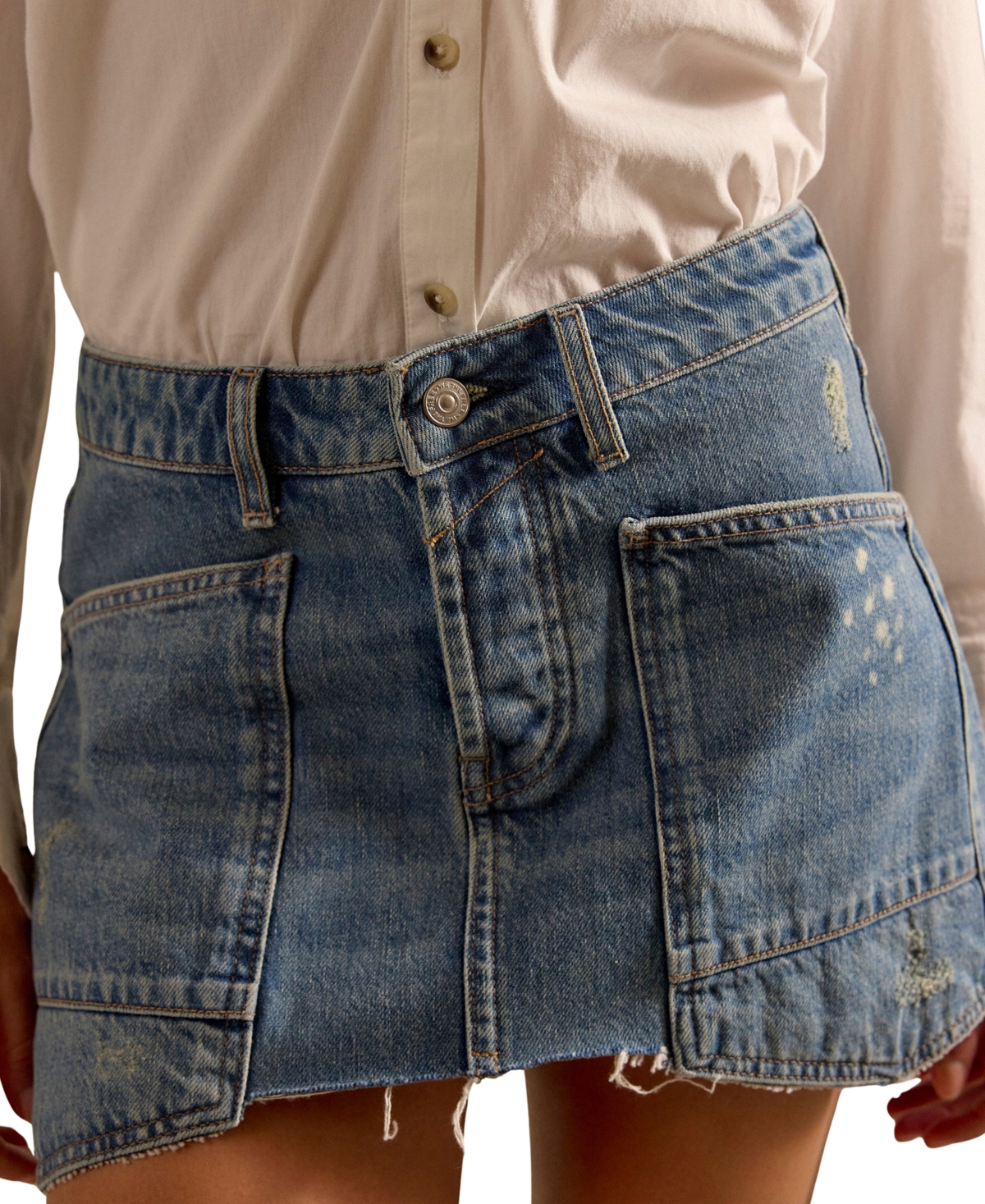 Free People Women's Mini Denim Skirt