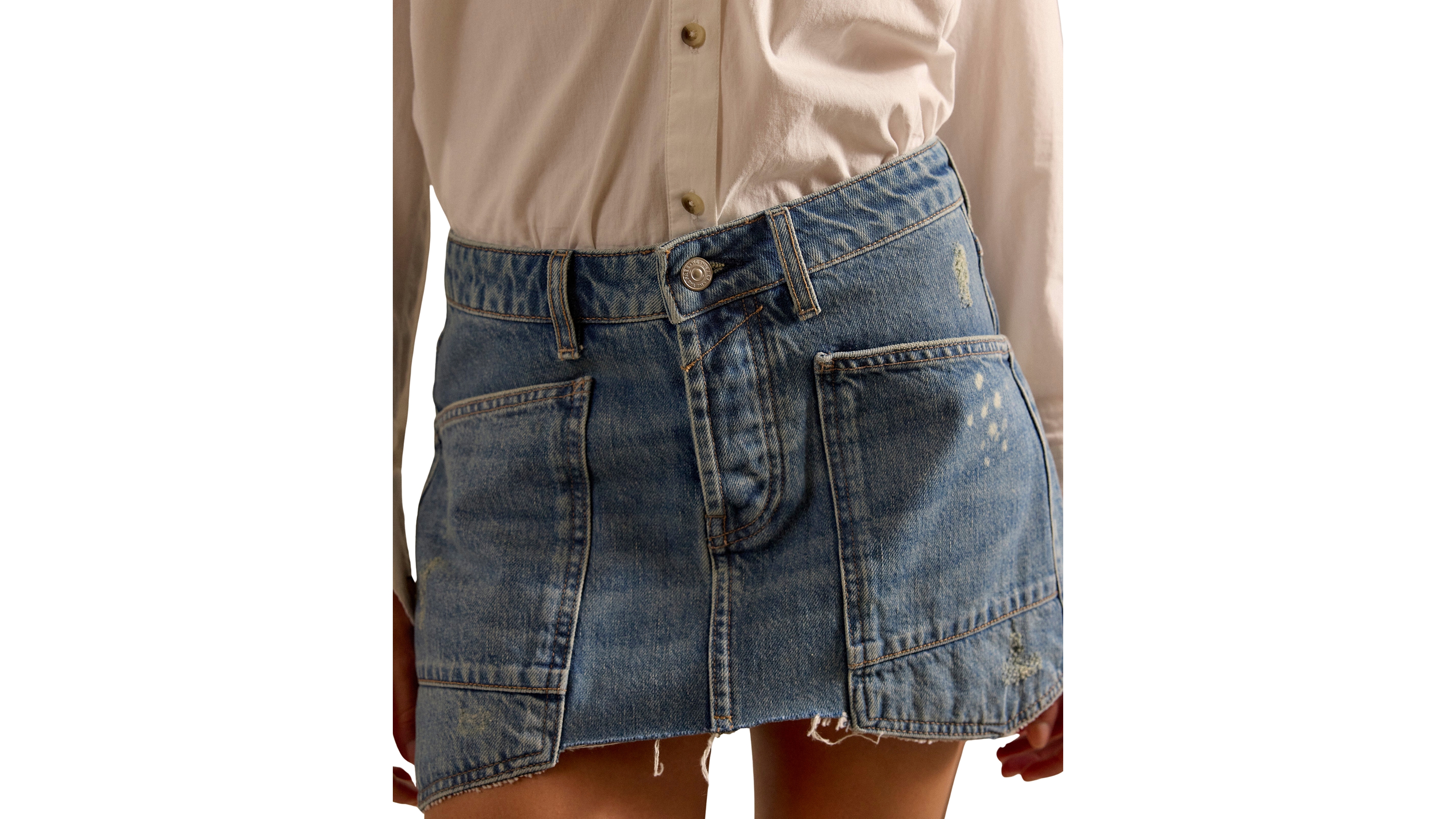 Free People Women's Mini Denim Skirt