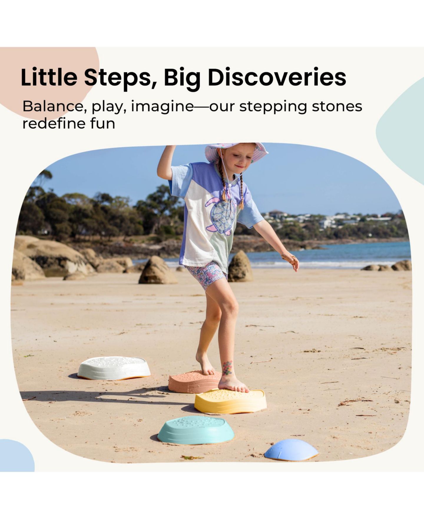 Детская игрушка Tiny Land Sensory Stepping Stones Toddler Balance Coordination Toy, цвет: Синий — фото 3