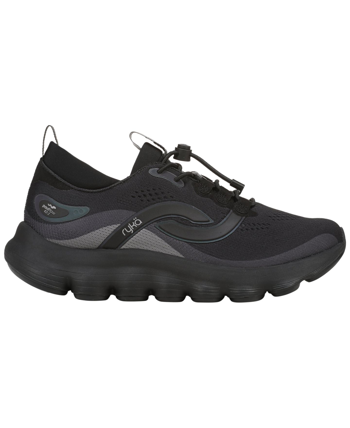 Женские кроссовки Ryka Podflow Walking Toggle Athletic, цвет: Чёрный сетчатый — фото 2