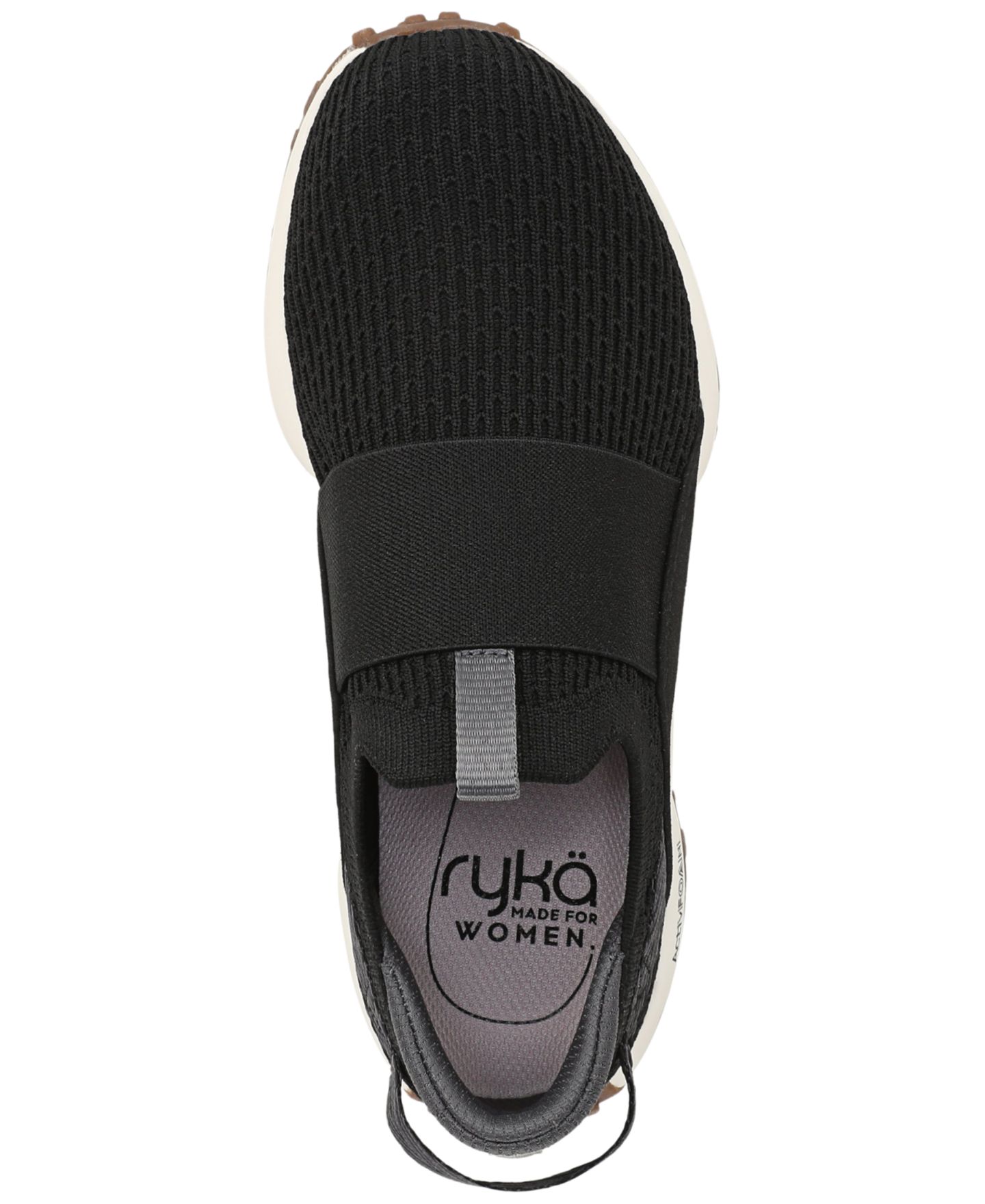 Женские кроссовки Ryka Jumpstart Knit Running Inspired Slip-On, цвет: Чёрный вязаный — фото 4