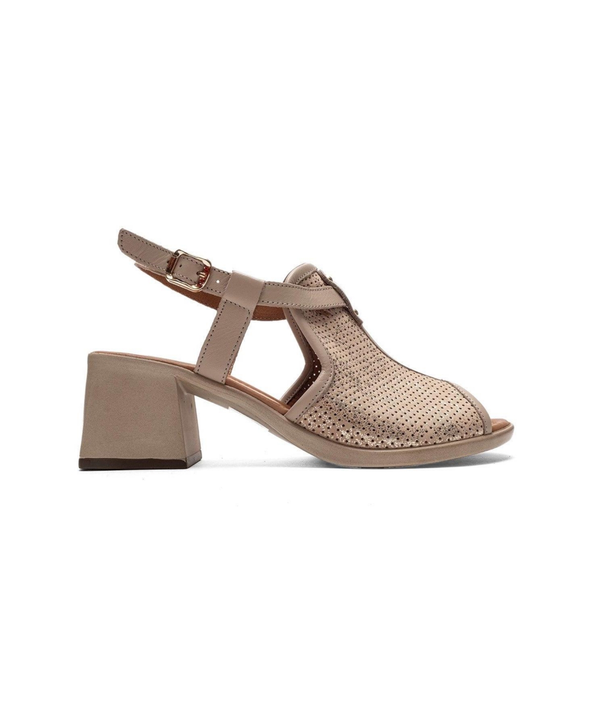 Forever & Always Shoes Women's Janelle Leather Block Heel Sandal