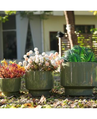 Handmade Solid Glaze Ceramic Planter Set (15/12/9 Inch)