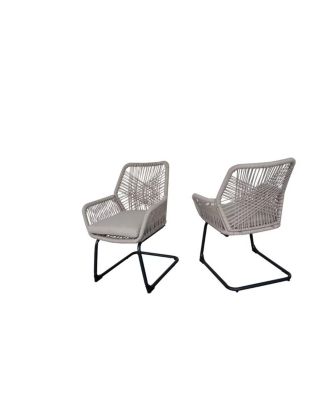 PE Rattan Outdoor Armchairs with Cushions, Set of 2
