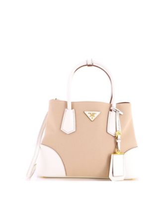 Medium Cuir Double Tote Canvas and Saffiano Leather