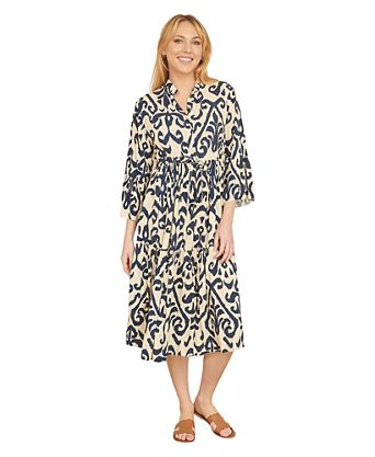 house dresses for women Timegard with Pockets Cap Sleeve Crewneck Casual Solid Color Dresses Summer, Women's, Size: XL, Blue Short or Long Sleeve Cotton House Dresses - Macy's