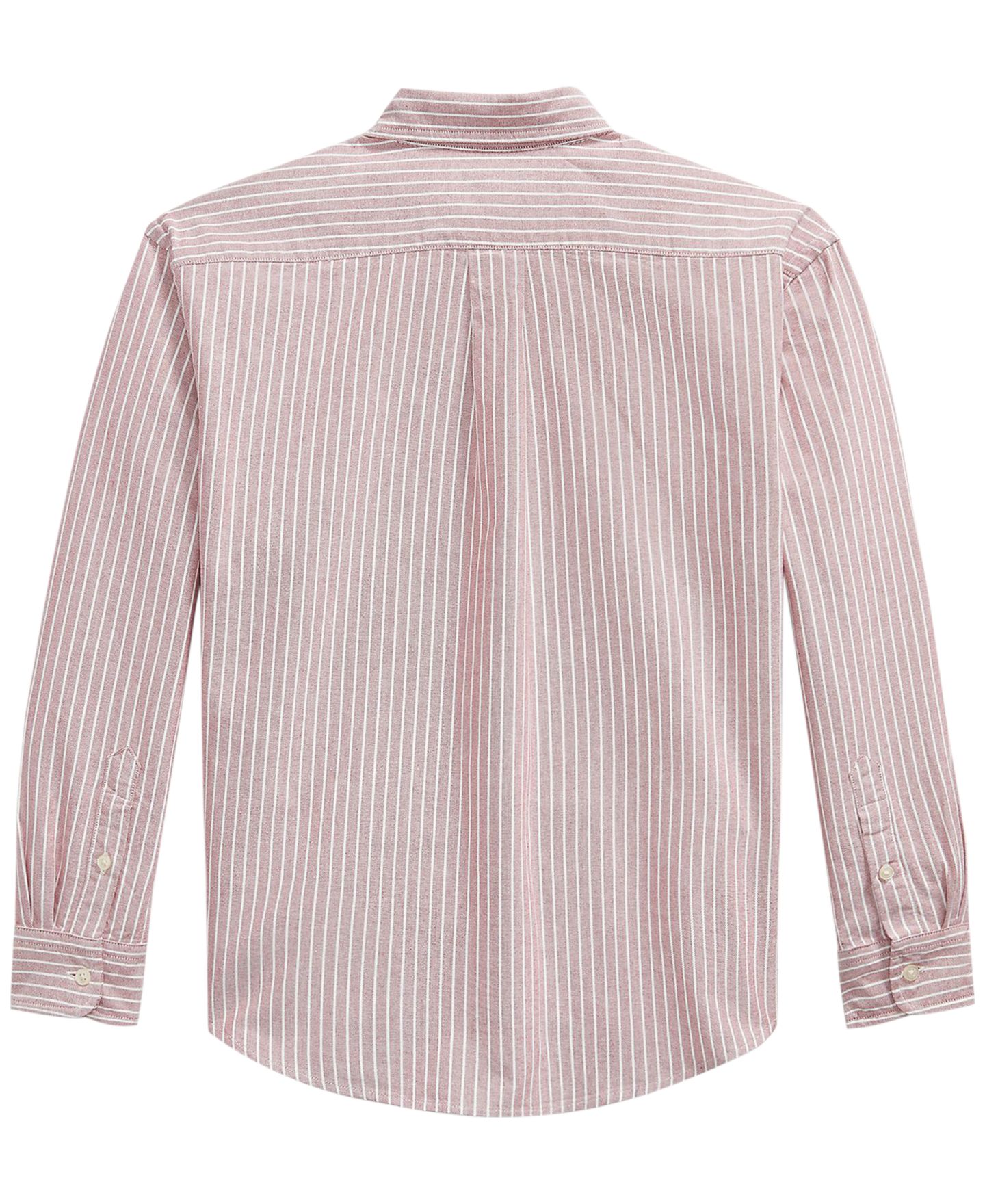 Рубашка Polo Ralph Lauren Striped Cotton Oxford Shirt для мальчиков, цвет: Бордовый белый — фото 4