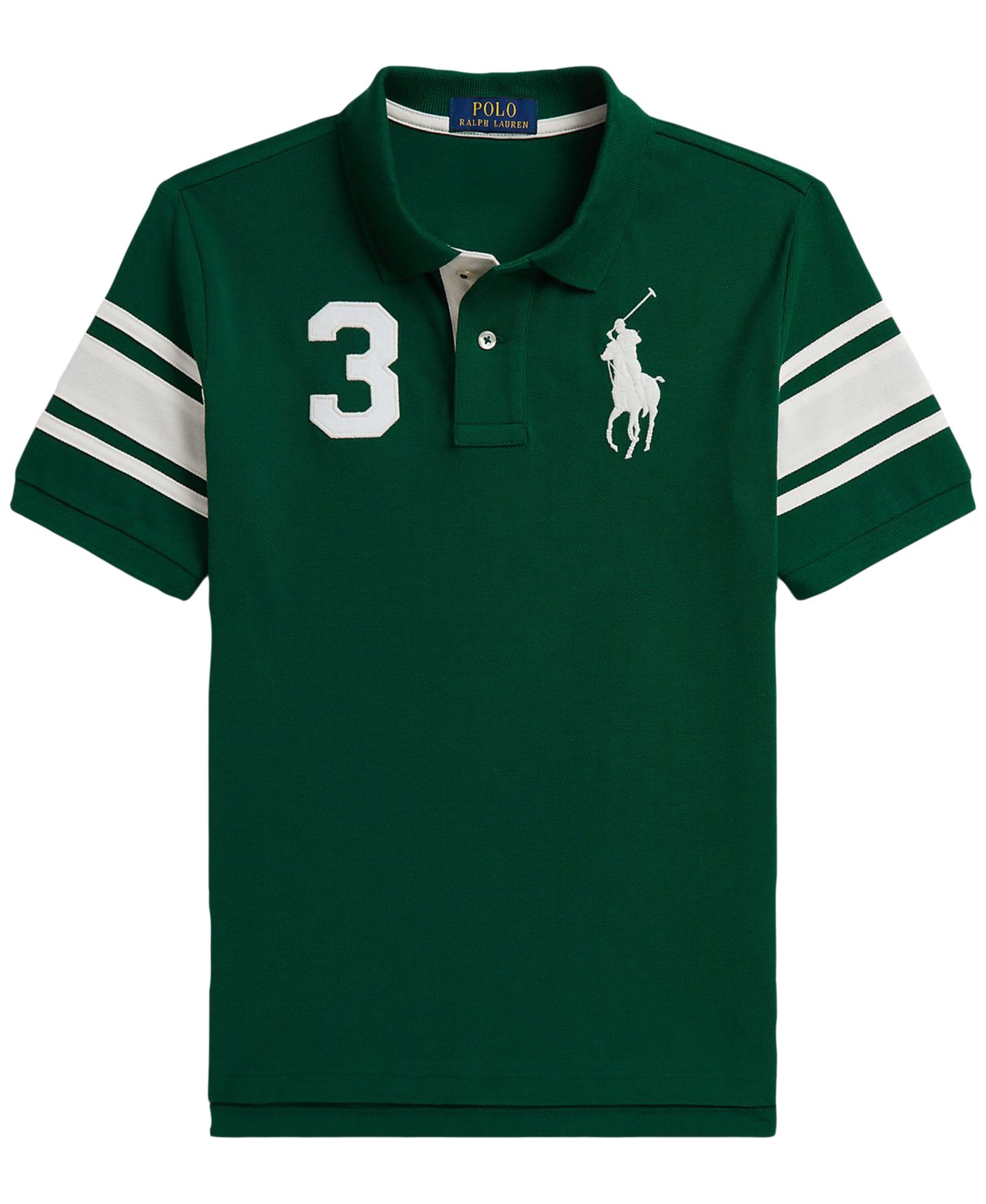Поло Polo Ralph Lauren Big Pony Cotton Mesh Polo для мальчиков, цвет: Зелёный — фото 1
