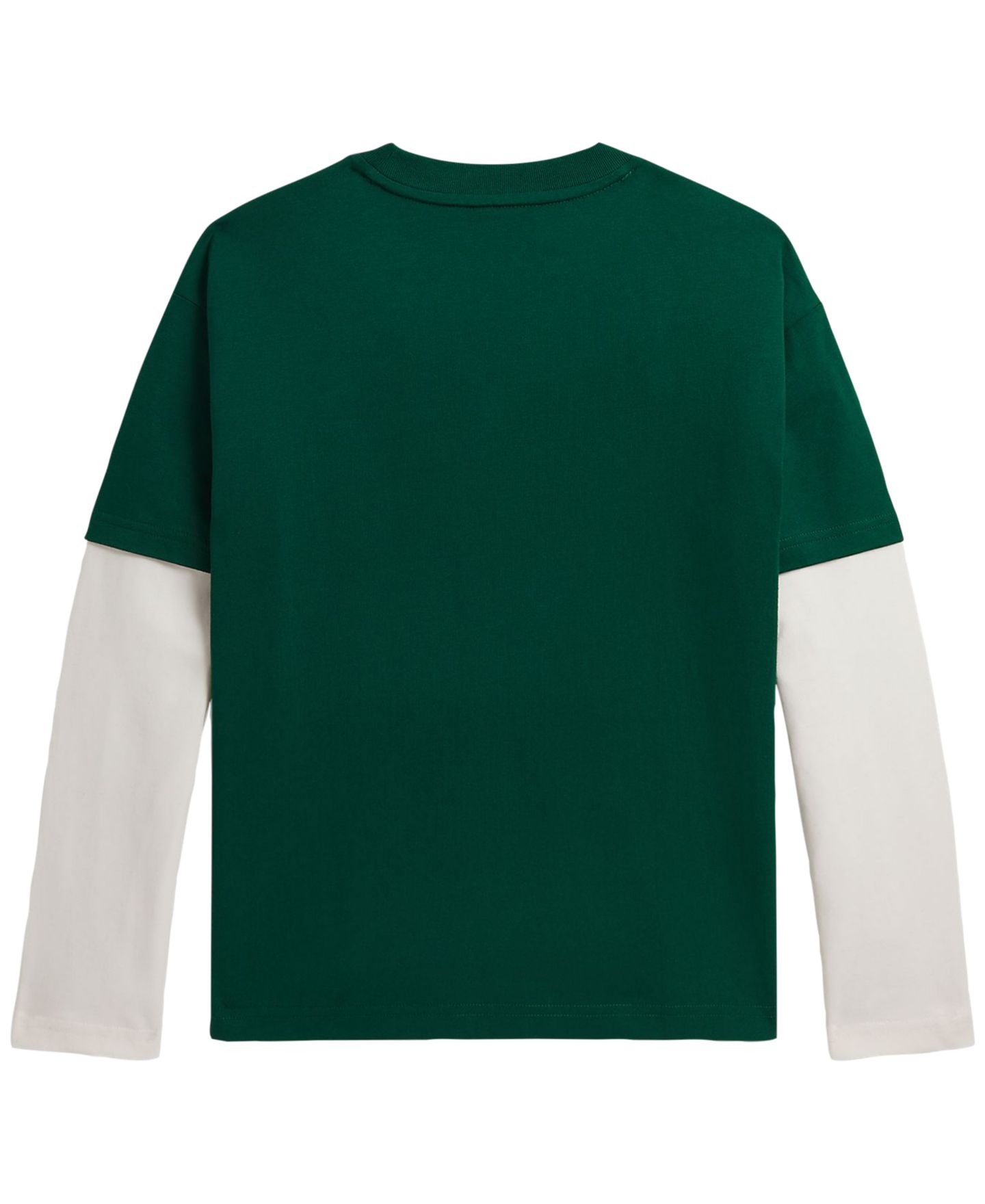 Футболка Polo Ralph Lauren Big Fit Cotton Layered Effect для мальчиков, цвет: Тёмно-зелёный — фото 4